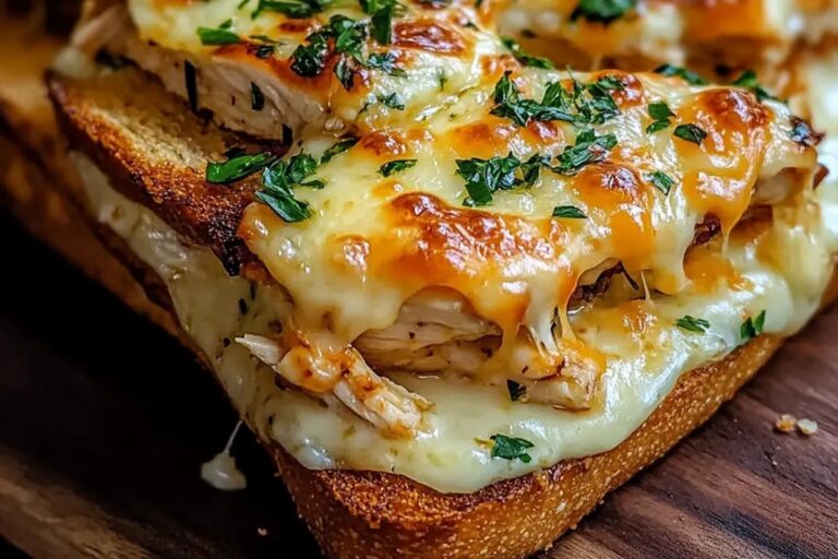 Cheesy Chicken Garlic Bread Sandwich Recipe