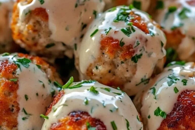 Chicken Meatballs with Creamy Ranch Sauce Recipe