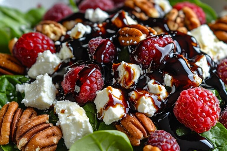 Berry Spinach Salad With Pecans, Feta, And Balsamic Glaze Recipe