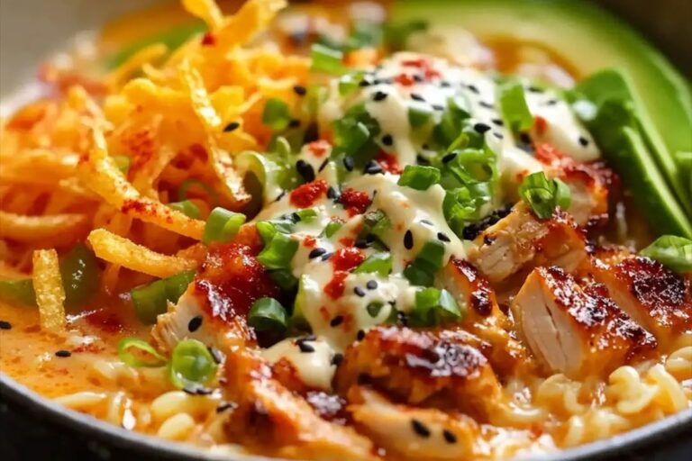 Spicy Chicken Ramen Bowl With Creamy Sauce Recipe