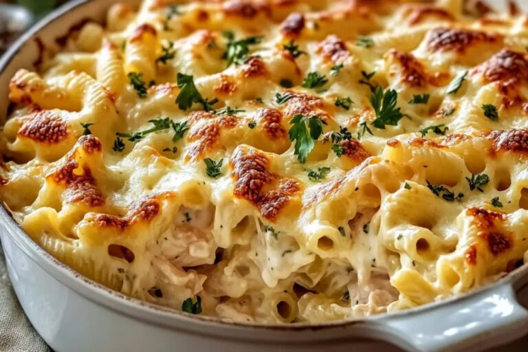 Baked Chicken Alfredo Rotini Casserole Recipe