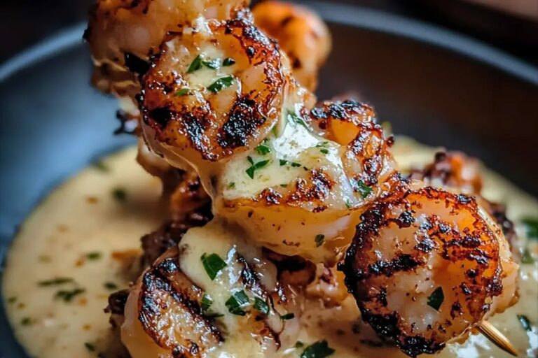 Grilled Shrimp Skewers With Garlic Butter Sauce Recipe