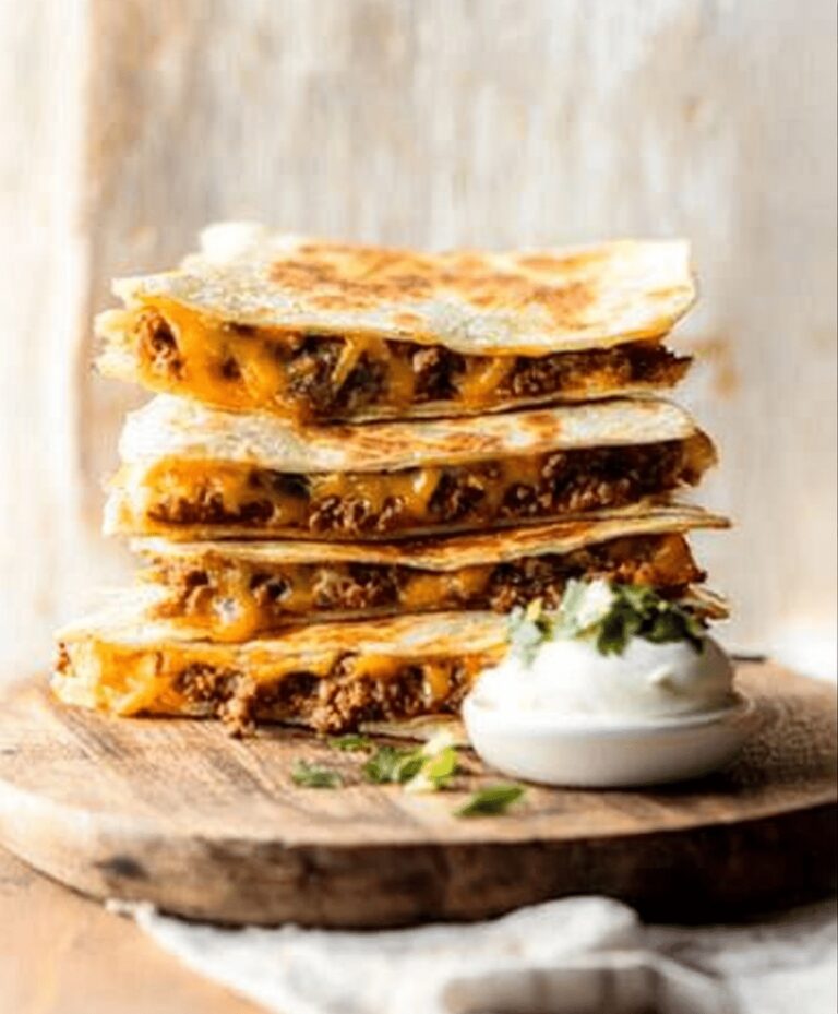 Cheesy Ground Beef Quesadillas Recipe
