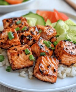 Honey Garlic Salmon Bites Recipe