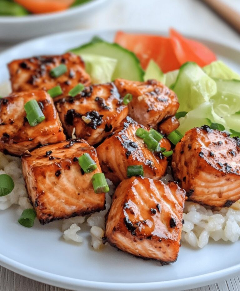 Honey Garlic Salmon Bites Recipe