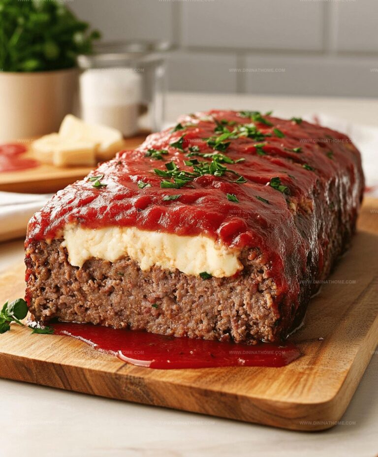 Mozzarella Stuffed Meatloaf Recipe