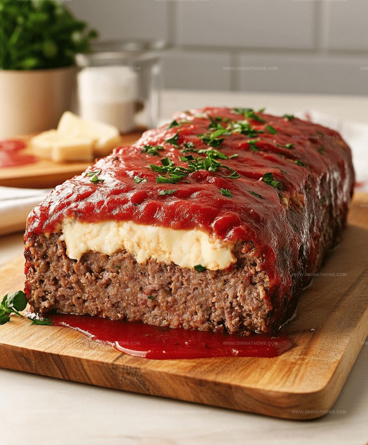 Mozzarella Stuffed Meatloaf Recipe