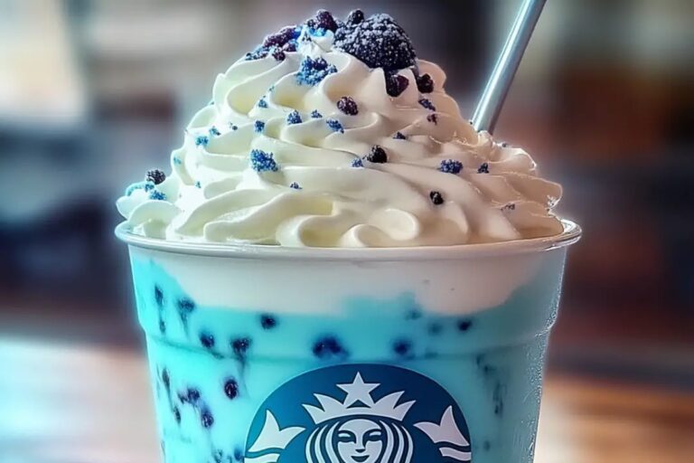 Vanilla Bean Frappuccino With A Blue Raspberry Surprise Recipe