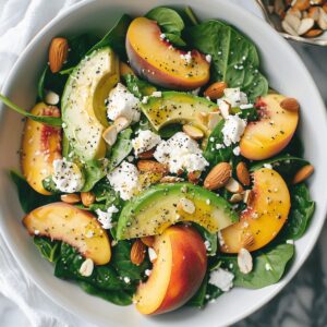 Summer Peach Spinach Salad Recipe