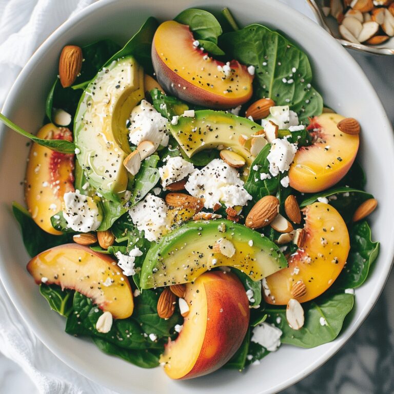 Summer Peach Spinach Salad Recipe