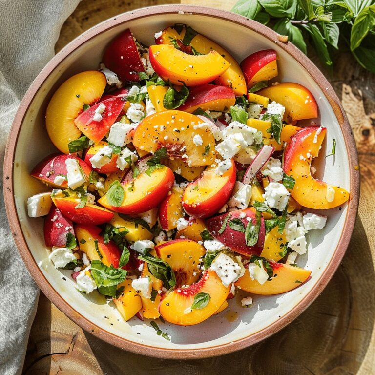 Simple Peach Feta Salad Recipe