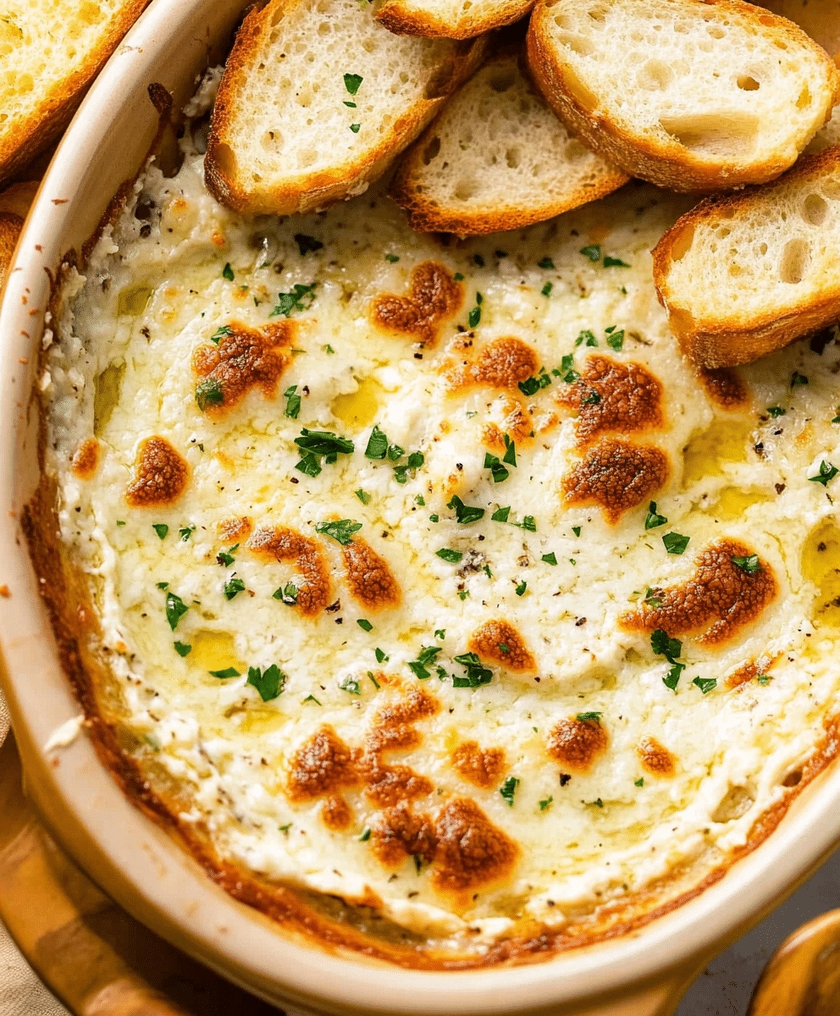 Baked Garlic Bread Dip Recipe