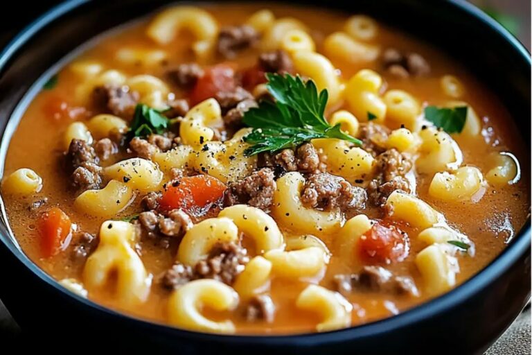 One-Pot Macaroni Cheeseburger Soup (No Velveeta) Recipe