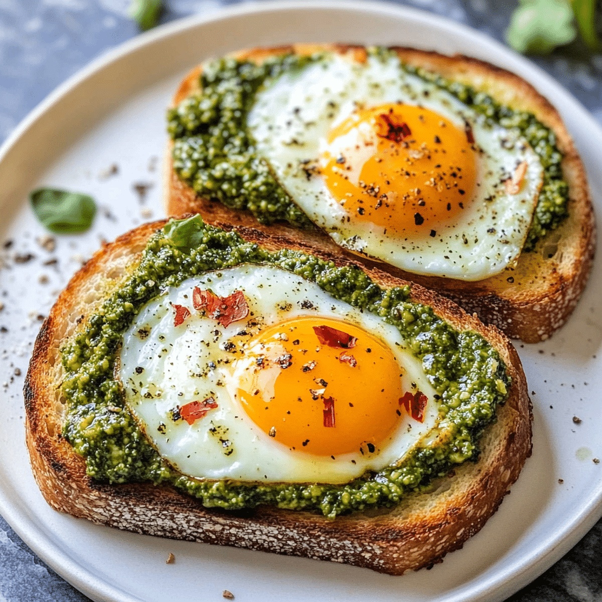 Pesto Eggs on Toast Recipe