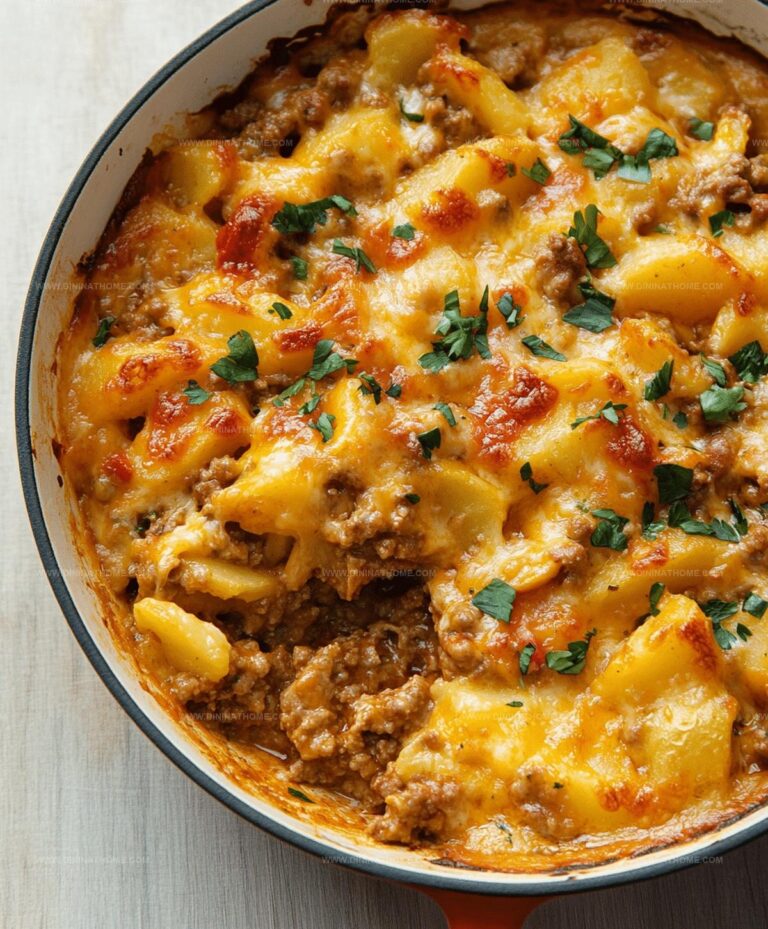 Cheesy Ground Beef And Potatoes Recipe