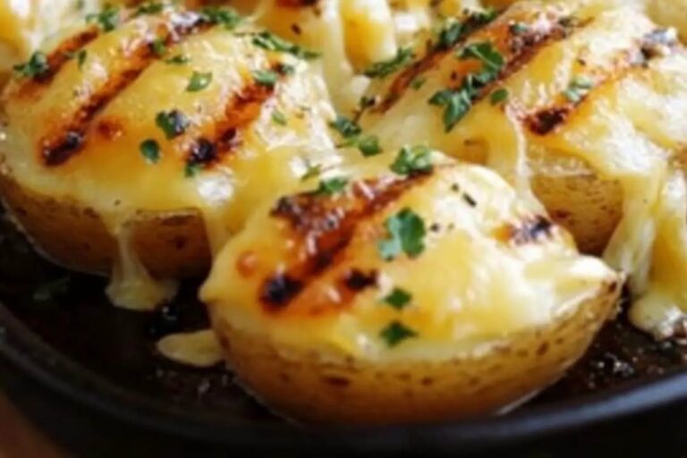 Ultimate Grilled Cheesy Garlic Potatoes Recipe