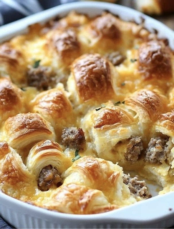 Overnight Croissant Breakfast Casserole Recipe
