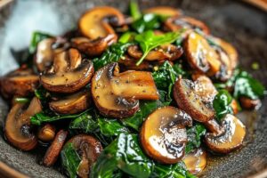 Easy Sauteed Mushrooms With Spinach Recipe