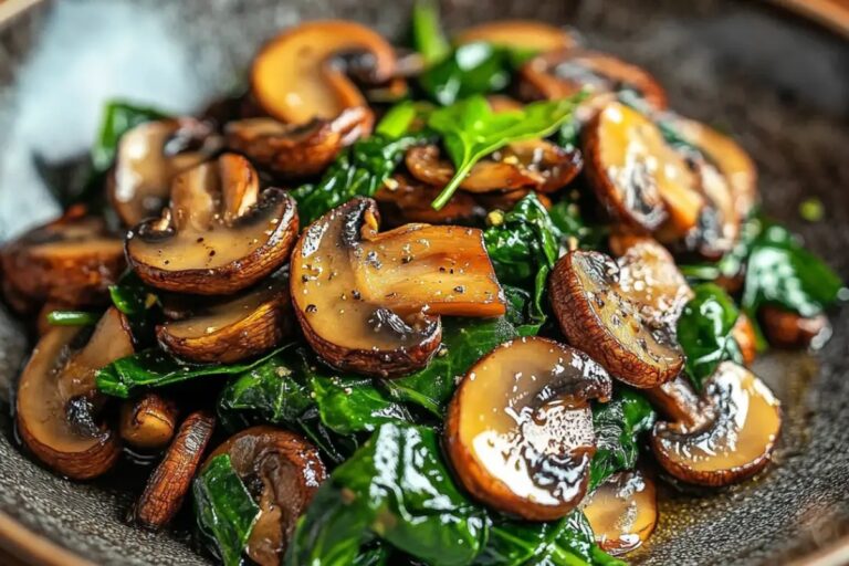 Easy Sauteed Mushrooms With Spinach Recipe