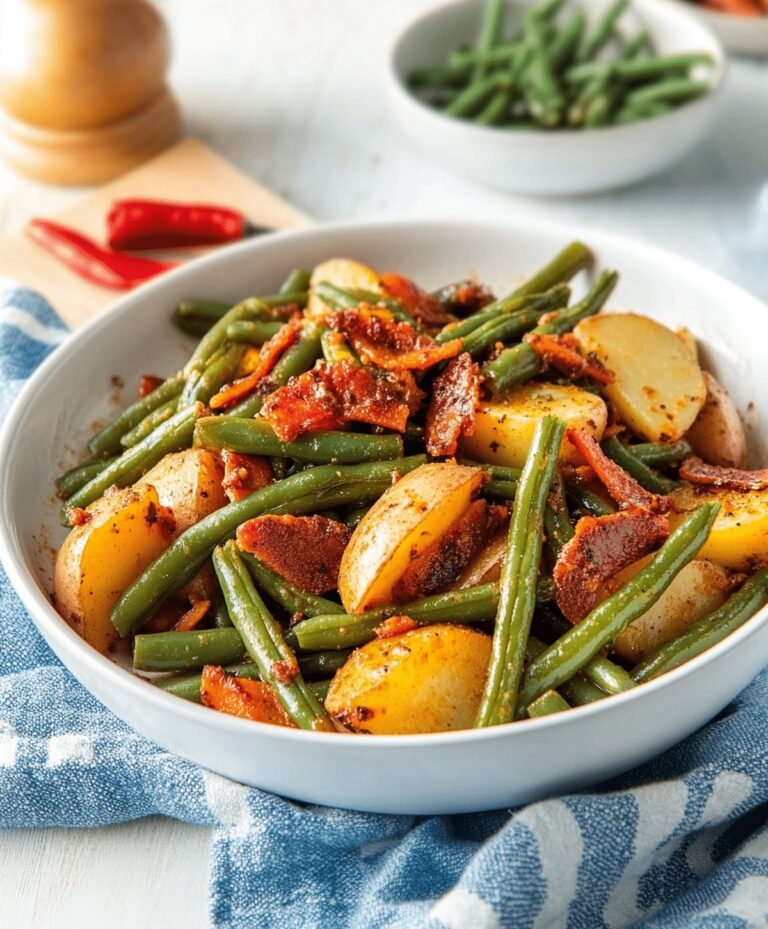 Cajun Smothered Green Beans & Potatoes Recipe