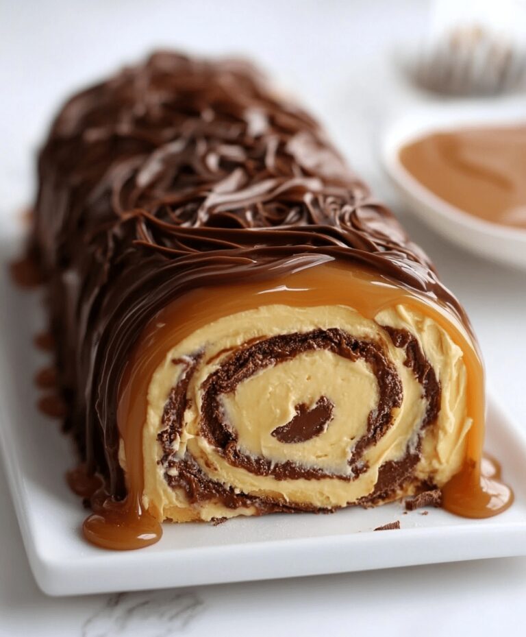 Chocolate Caramel Cream Roll Recipe