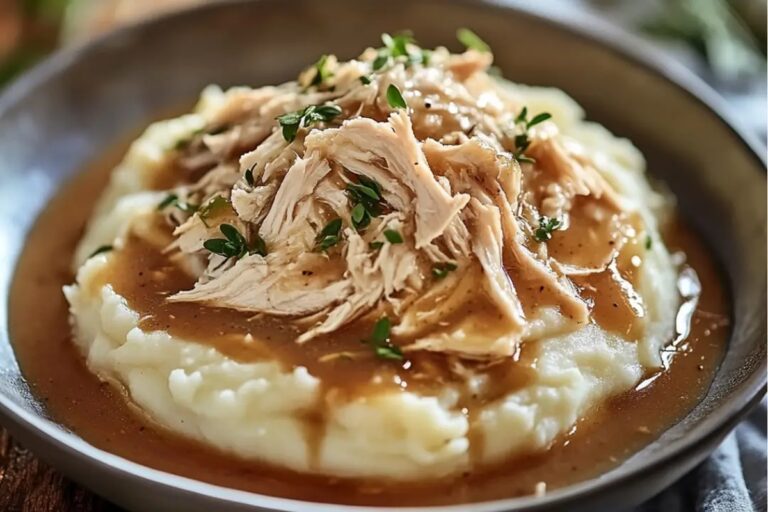 Shredded Chicken Gravy On Mashed Potatoes Recipe