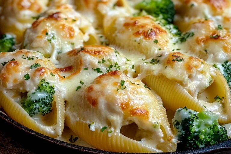 Chicken Broccoli Alfredo Stuffed Shells Recipe