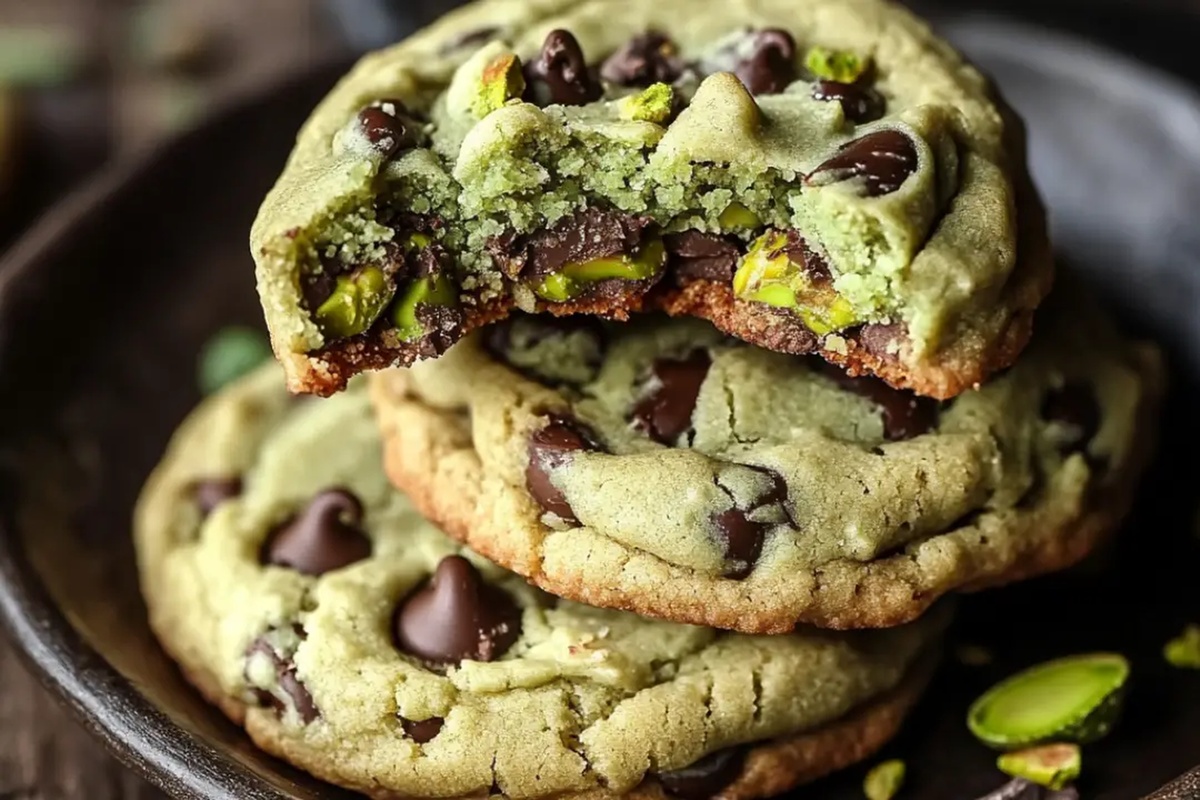 Pistachio Cream Chocolate Chip Cookies Recipe