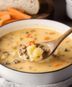 Creamy Potato & Hamburger Soup Recipe