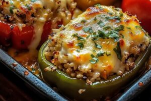 Stuffed Bell Peppers with Rice & Veggies Recipe