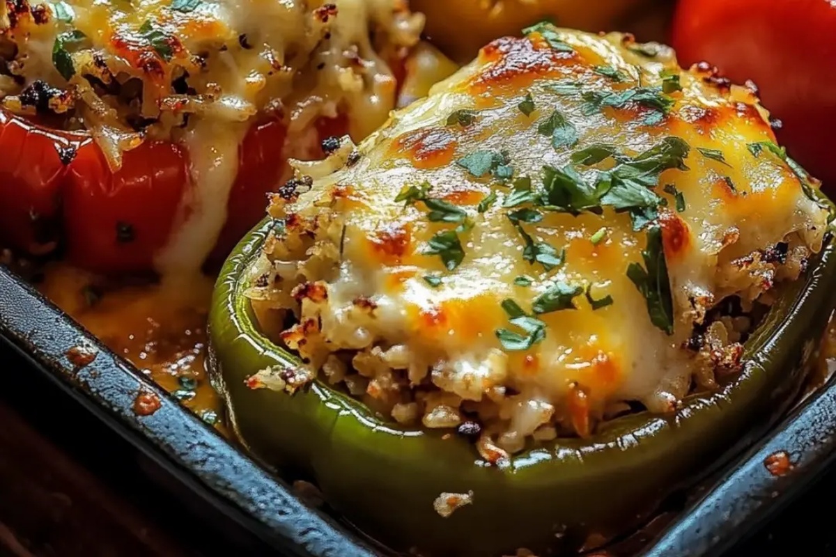 Stuffed Bell Peppers with Rice & Veggies Recipe