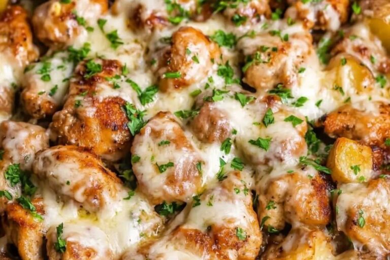 Cheesy Skillet Garlic Parmesan Chicken & Potatoes Recipe