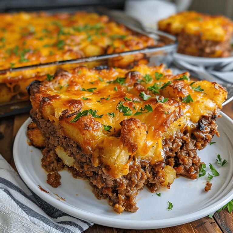 Cheesy Tater Tot Meatloaf Casserole Recipe
