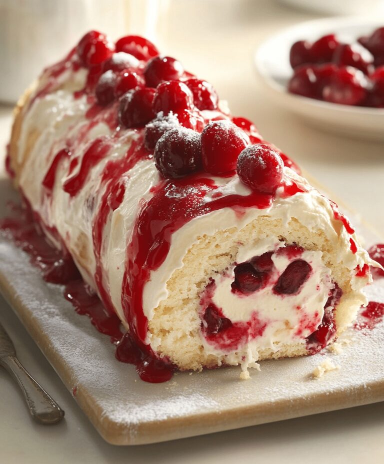 Heavenly Cherry Cheesecake Cake Roll Recipe