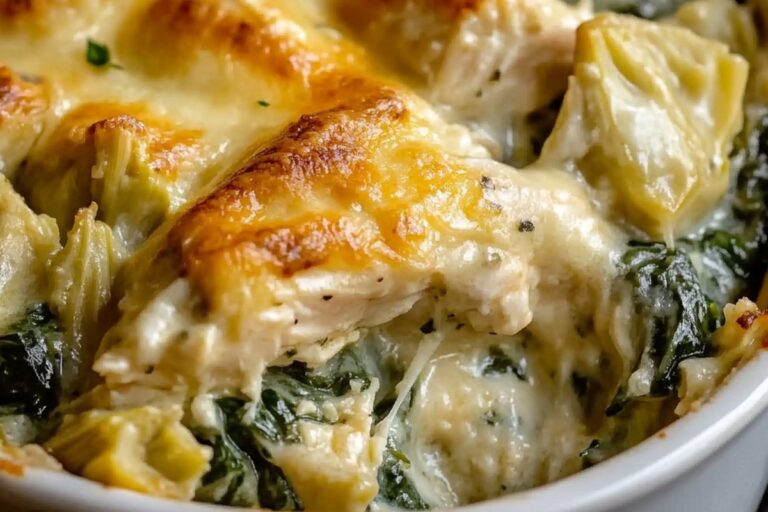 High-Protein Spinach And Artichoke Chicken Casserole Recipe