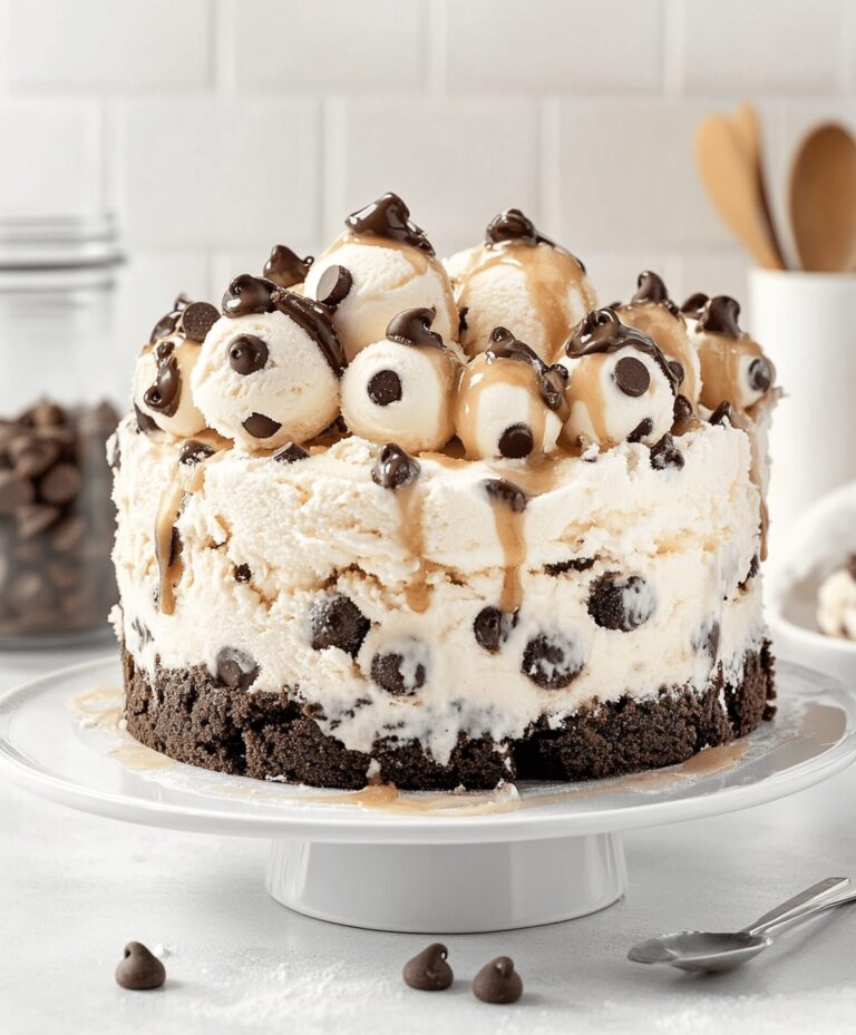 Chocolate Chip Cookie Dough Ice Cream Cake Recipe