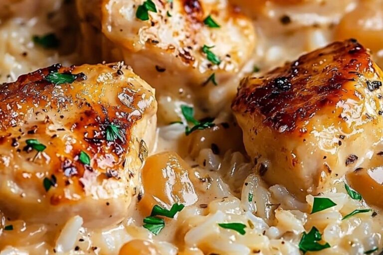 Wholesome One-Pan Creamy Parmesan Chicken & Rice Recipe