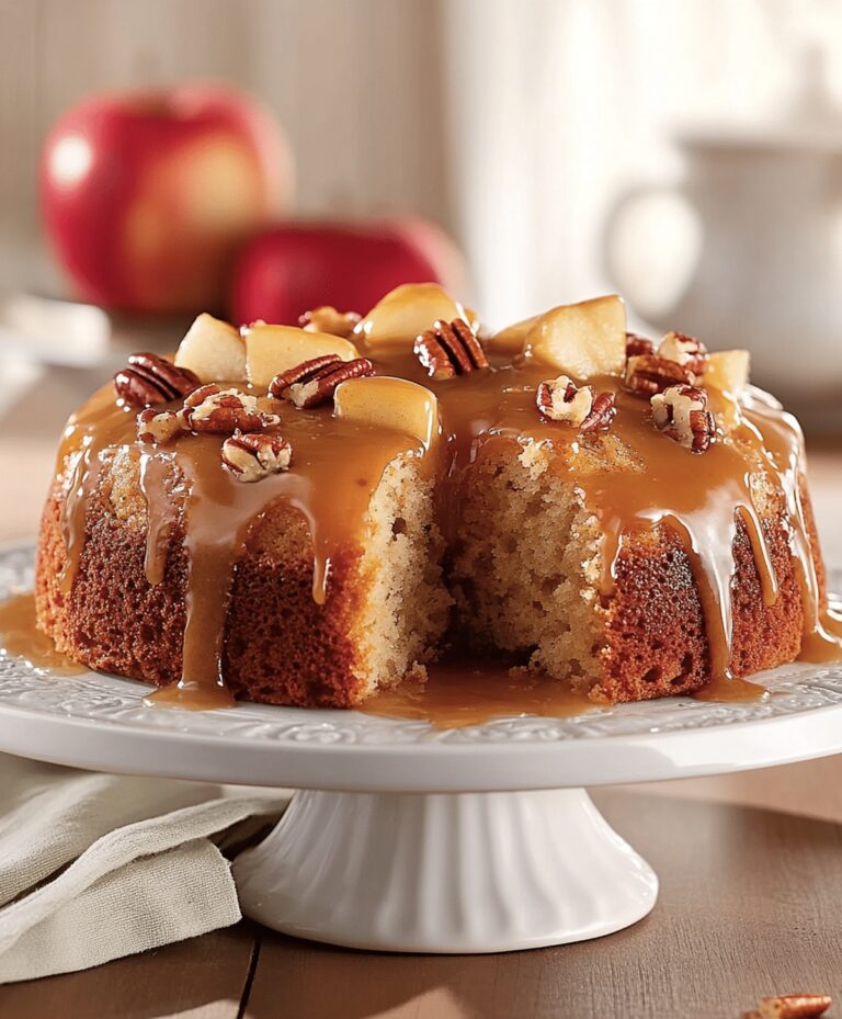 Apple Pecan Cake With Caramel Glaze Recipe