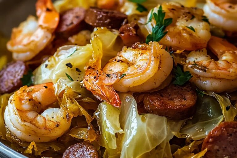 Fried Cabbage With Shrimp & Sausage Recipe
