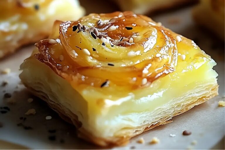 Camembert & Potato Puff Pastry Bites With Honey Recipe