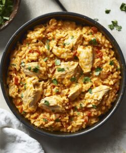 Easy One Pot Queso Chicken And Rice Recipe