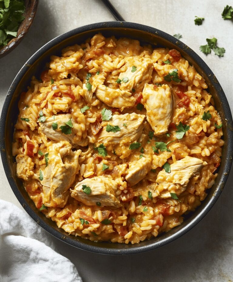 Easy One Pot Queso Chicken And Rice Recipe