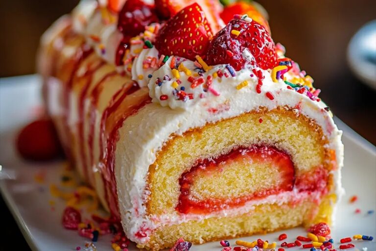 Strawberry Birthday Cake Roll Recipe