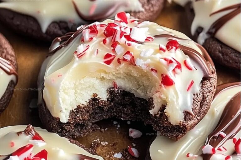 White Chocolate Dipped Peppermint Chocolate Cookies Recipe