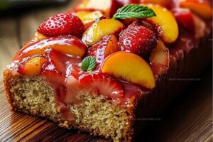 Refreshing Strawberry Peach Loaf Cake Recipe