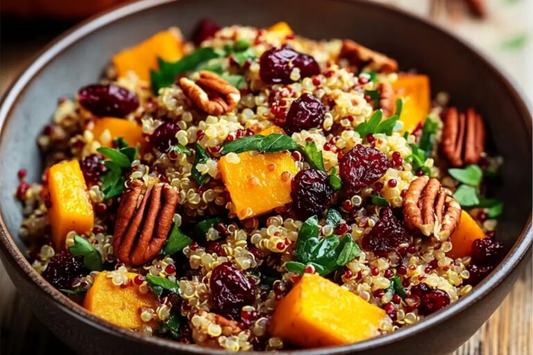 Roasted Pumpkin, Pecan & Cranberry Quinoa Salad Recipe