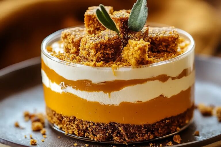 Creamy Layered Pumpkin Dessert With A Ginger Snap Crust Recipe