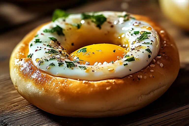 Breakfast Bagel (Egg In The Hole) Recipe