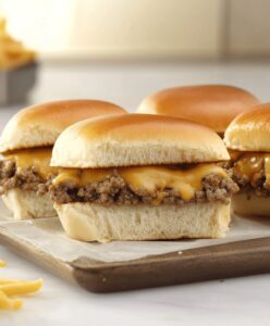 Cheesy Ground Beef Sliders Recipe
