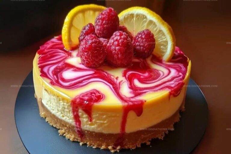 Delicious Lemon Raspberry Swirl Cheesecake Recipe